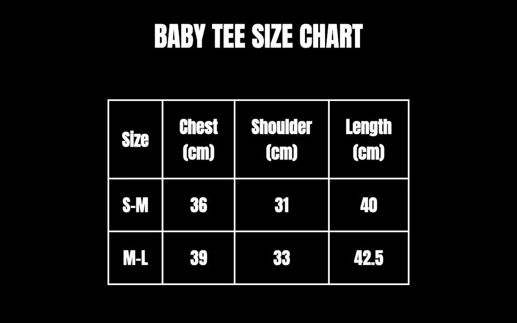 BEFORETHEFALL EMBROIDERED BABY TEE size guide